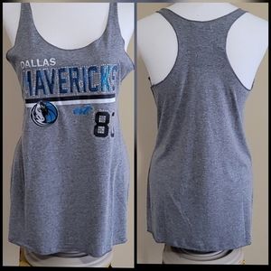 NEW Dallas Mavericks NBA Gameday Couture Womens Racerback Tank Heather Grey Medm